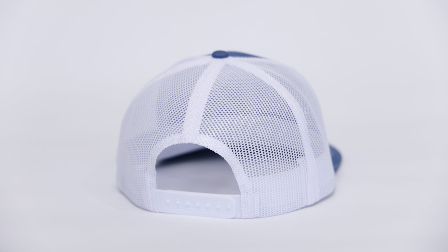 Blue Snapback Hat - White Logo